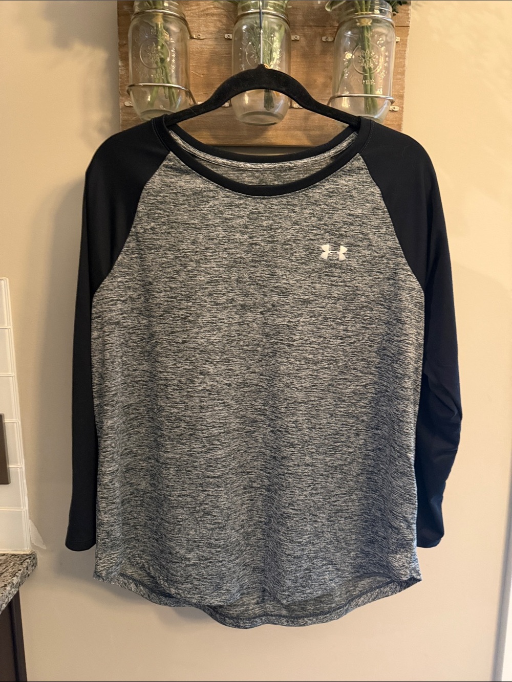 Under Armour Women's Long Sleeve Raglan Tee - Gray & Black